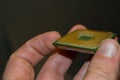 Hand holding an old processor Royalty Free Stock Photo