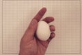 Hand holding the original paper and eggs Royalty Free Stock Photo