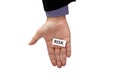 Hand holding paper with risk text Royalty Free Stock Photo