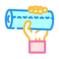 hand holding paper towel roll color icon vector illustration Royalty Free Stock Photo