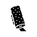 hand holding paper towel roll glyph icon vector illustration Royalty Free Stock Photo