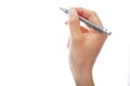 Hand holding pen Royalty Free Stock Photo