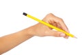 Hand holding a pencil