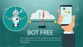 Hand Holding phone Chatbot Virtual Assistance Robot Website Or Mobile Apps Artificial Intelligence Concept Flat Vector