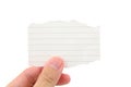Hand holding a piece of blank notepaper Royalty Free Stock Photo