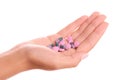 Hand holding pills Royalty Free Stock Photo