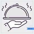 Hand Holding Plate Serving Icons. Professional, Pixel-aligned, Pixel Perfect, Editable Stroke, Easy Scalablility