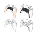 Hand Holding Play Station 5 Controller Game Console Royalty Free Stock Photo