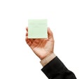 Hand holding post-it note Royalty Free Stock Photo