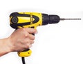 Hand holding power drill Royalty Free Stock Photo
