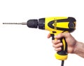 Hand holding power drill Royalty Free Stock Photo