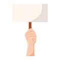 Hand holding protest sign. Vector Royalty Free Stock Photo