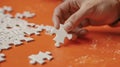 The hand holding puzzle piece.AI generated image Royalty Free Stock Photo