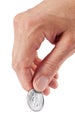 Hand Coin Quarter Isolated Royalty Free Stock Photo