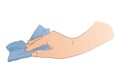 Hand Holding Rag