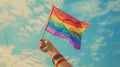The vibrant pride flag.AI generated image Royalty Free Stock Photo