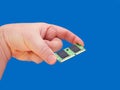 Hand holding RAM memory Royalty Free Stock Photo