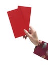 Hand holding red card Royalty Free Stock Photo