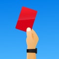 Hand holding red card. Royalty Free Stock Photo