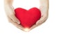 Hand holding red heart shape isolated Royalty Free Stock Photo