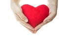 Hand holding red heart shape isolated Royalty Free Stock Photo