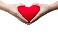 Hand holding red heart shape isolated Royalty Free Stock Photo