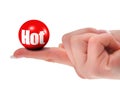 Hand holding red hot 3D ball Royalty Free Stock Photo