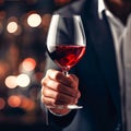 Hand Holding Red Wine Glass Royalty Free Stock Photo