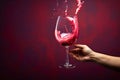 Hand Holding Red Wine Glass Royalty Free Stock Photo