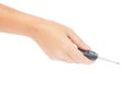 Hand holding remote car key Royalty Free Stock Photo