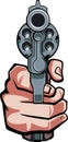 Hand holding revolver in front view Royalty Free Stock Photo