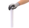 Hand holding rolled paper. Royalty Free Stock Photo