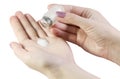 Hand holding a saltshaker Royalty Free Stock Photo