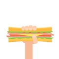 Hand holding sandwich Royalty Free Stock Photo