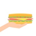 Hand holding sandwich Royalty Free Stock Photo