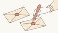 Hand Holding Sealed Letters, Personal Correspondence, Message Delivery, Sentiments, vector design Generative AI Royalty Free Stock Photo