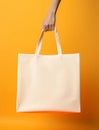 hand holding shopping tote bag Royalty Free Stock Photo