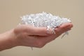 Hand holding shredded paper Royalty Free Stock Photo