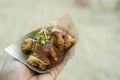 Hand holding a simple lumpiang dish Royalty Free Stock Photo