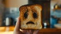 The Sad Burnt Toast.AI generated image Royalty Free Stock Photo