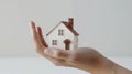 The Hand Holding House.AI generated image Royalty Free Stock Photo