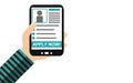 Smartphone: Apply Now - Flat Design Royalty Free Stock Photo