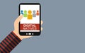Smartphone: Digital Natives - Flat Design Royalty Free Stock Photo