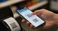 Mobile Payment with QR Code at Point of Sale Royalty Free Stock Photo