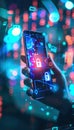 Secure Mobile Access with Two-Factor Authentication and Digital Lock Icons