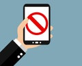 Blocked or illegal content on smartphone - Flat Design banner