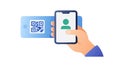 Hand Holding Smartphone with QR Code and Profile, Digital Identity, vector design Generative AI Royalty Free Stock Photo