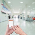 Hand holding smartphone Royalty Free Stock Photo