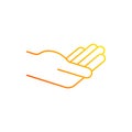 Hand holding something gradient linear vector icon. Royalty Free Stock Photo