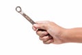 Hand holding a spanner Royalty Free Stock Photo